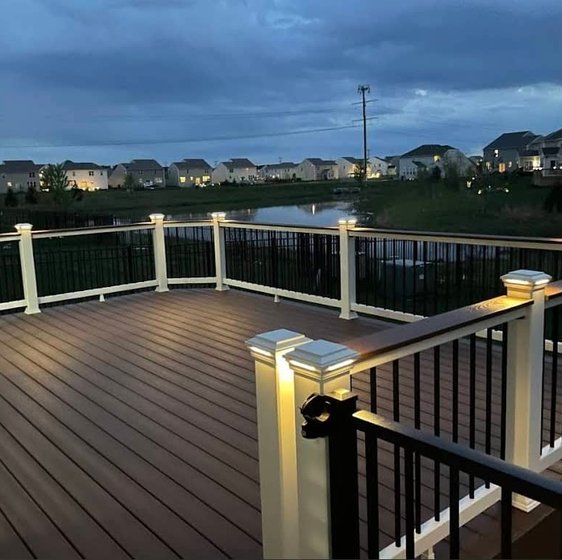 deck lighting installation